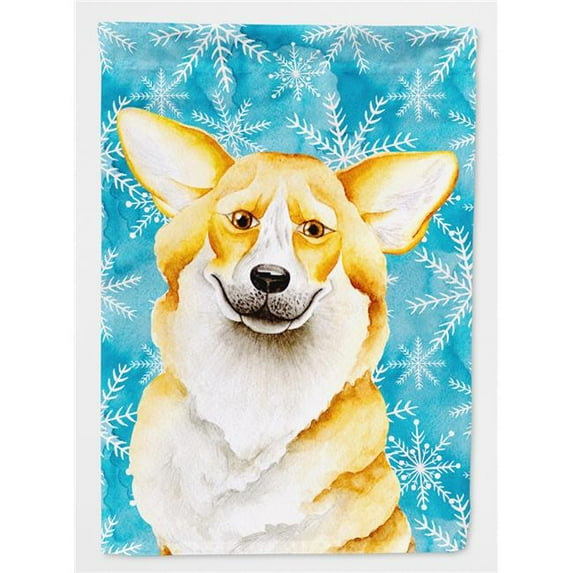 Corgi Winter Flag Canvas - House Size