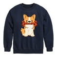 thumbnail image 1 of Corgi With Bone  - Toddler And Youth Crewneck Fleece Sweatshirt, 1 of 6