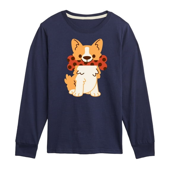 Corgi With Bone - Toddler And Youth Long Sleeve Graphic T-Shirt