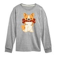 thumbnail image 1 of Corgi With Bone  - Toddler And Youth Long Sleeve Graphic T-Shirt, 1 of 6