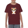 thumbnail image 1 of Corgi With Headsets T-Shirt Juniors -Image by Shutterstock,  Large, 1 of 4