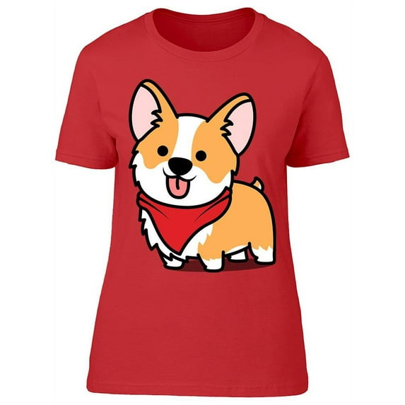Corgi With His Tongue Out T-Shirt Women -Image by Shutterstock, Female Large