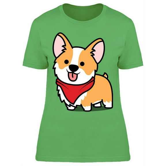 Corgi With His Tongue Out T-Shirt Women -Image by Shutterstock, Female Medium