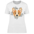 thumbnail image 1 of Corgi With Leaves T-Shirt Women -Image by Shutterstock, Female x-Large, 1 of 2