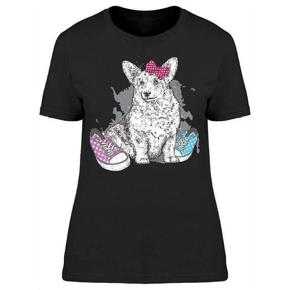 Corgi With Sneakers T-Shirt Women -Image by Shutterstock, Female Small