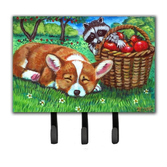 Corgi With the Racoon Apple Thief Leash or Key Holder