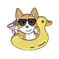 thumbnail image 1 of Corgi Yellow Ducky Lifebuoy Kawaii Enamel Pin, 1 of 6