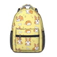 thumbnail image 1 of Corgi and Bone Yellow Pattern Backpack for School, Cute School Bag with Adjustable Shoulder Straps and Padded Back, 15.3"x11"x6.7", 1 of 5