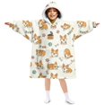 thumbnail image 1 of Corgi and Dog Food Cream Pattern Lamb Fleece Blanket Hoodies for Teens ,Teens Oversize Sherpa Wearable Hooded Blanket Sweatshirt with Super Pockets, 1 of 5