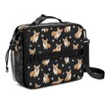thumbnail image 1 of Corgi and Dog Paw Print Black Pattern Insulated Lunch Bag with Shoulder Strap and Bottle Holder,Bento School Lunch Bag Box,11x9.5x3.5 Inches, 1 of 5