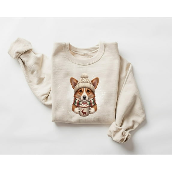 Corgi season Sweatshirt, Cozy season Dog Shirt, Cute Corgi Cocoa Sweater, Festive Pup, Unisex Winter Jumper, Corgi Lover Sweater, F7158 Sweatshirt All Size S-5XL