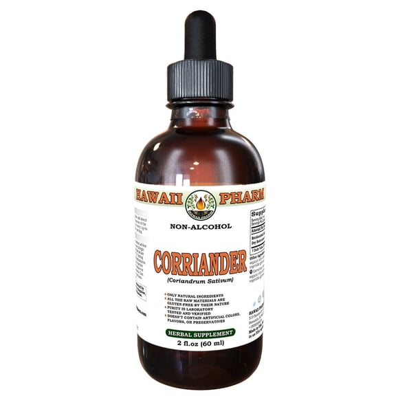 Coriander (Coriandrum Sativum) Dry Seed Liquid Extract Tincture. Expertly Extracted by Trusted HawaiiPharm Brand. Absolutely Natural. Proudly made in USA. Tincture 2 Fl.Oz