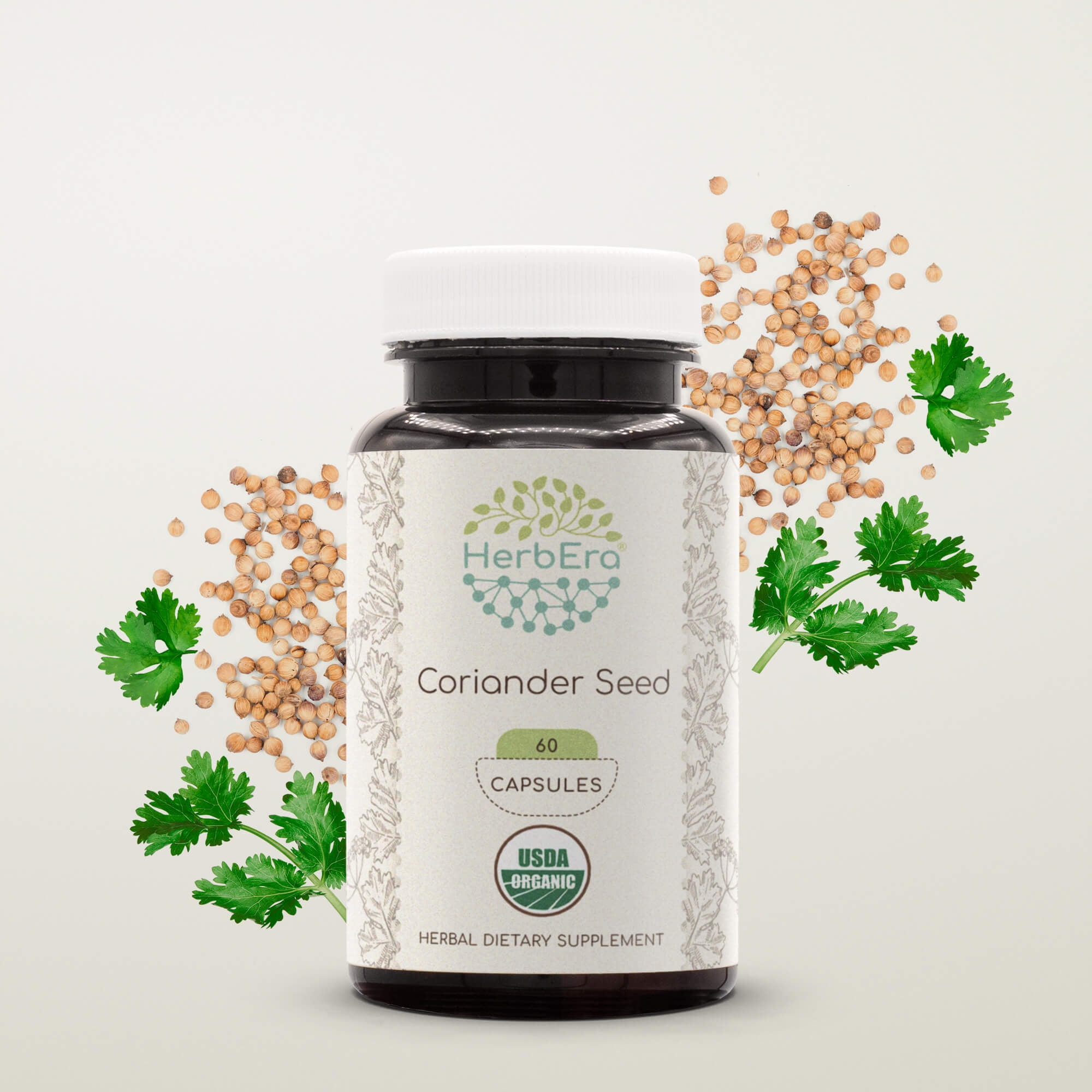 Coriander Seed 60 Capsules, 500 mg, Organic Coriander Seed (Coriandrum