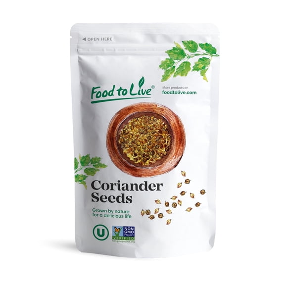 Coriander Seeds, Non-GMO Verified, 4 Ounces — Kosher, Raw, Vegan — by Food to Live
