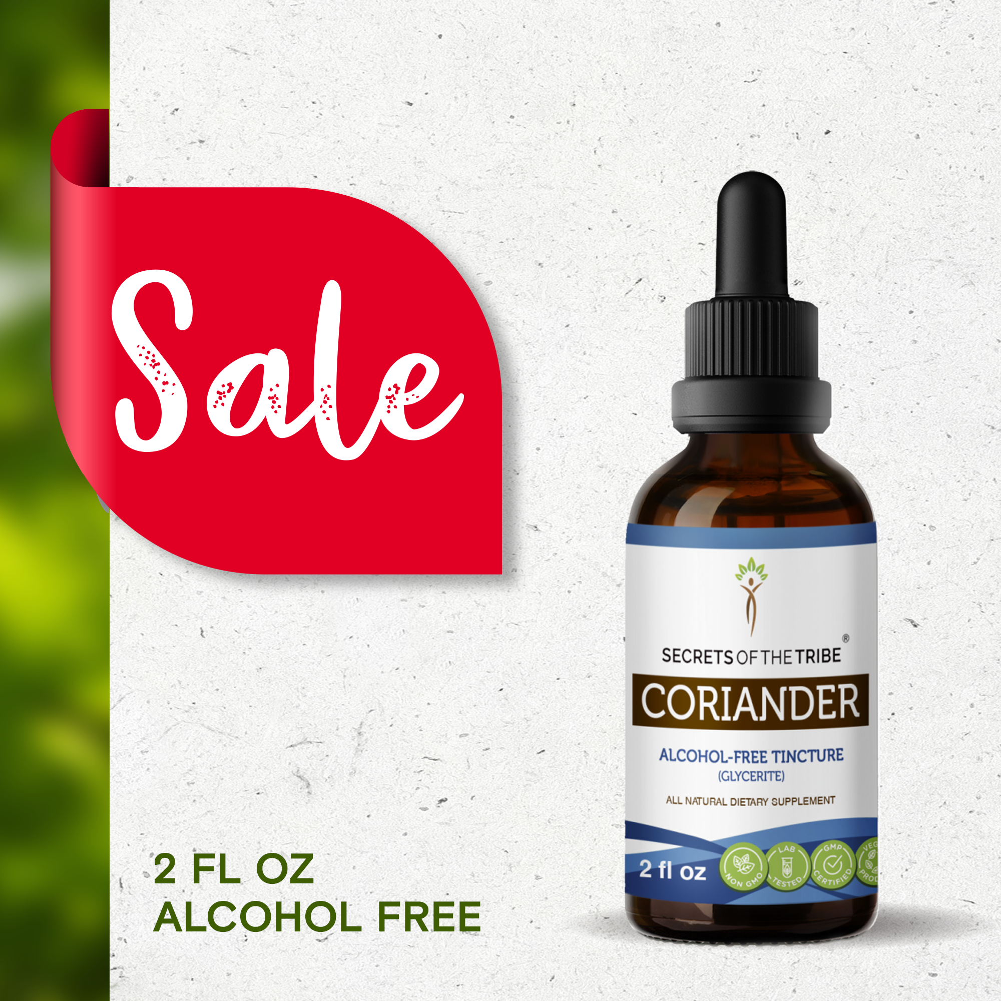 Coriander Tincture AlcoholFREE Extract, Organic Coriander (Coriandrum