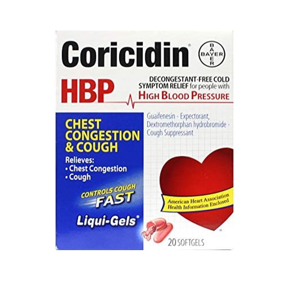 Coricidin HBP Chest Congestion & Cough Liquigels - 20 Ea/ pack, 2 pack