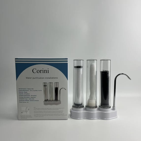 Corini Water purification installations, High Capacity Under Sink 5-Stage Reverse Osmosis Water Filter, Drinking System, Brushed Nickel Faucet