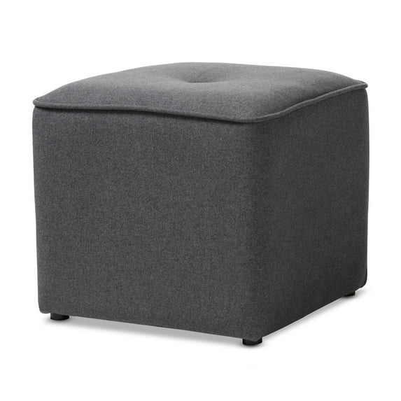 Corinne Modern and Contemporary Fabric Upholstered Ottoman Gray