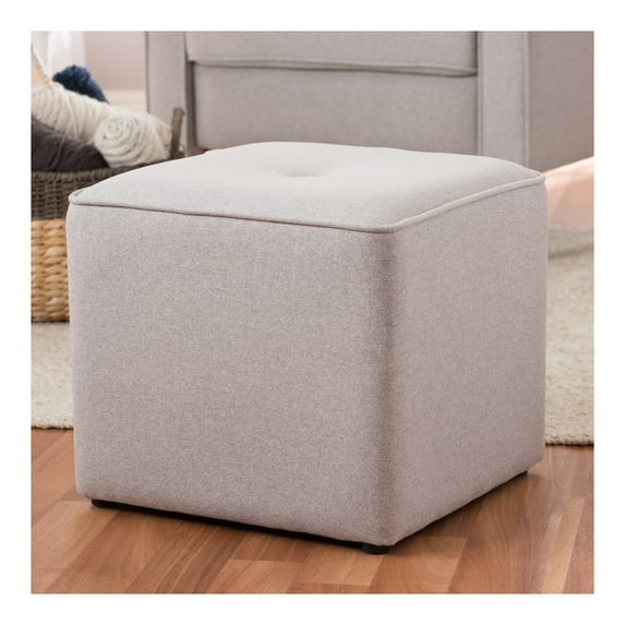 Corinne Modern and Contemporary Ottoman: No Assembly, Solid Wood Frame
