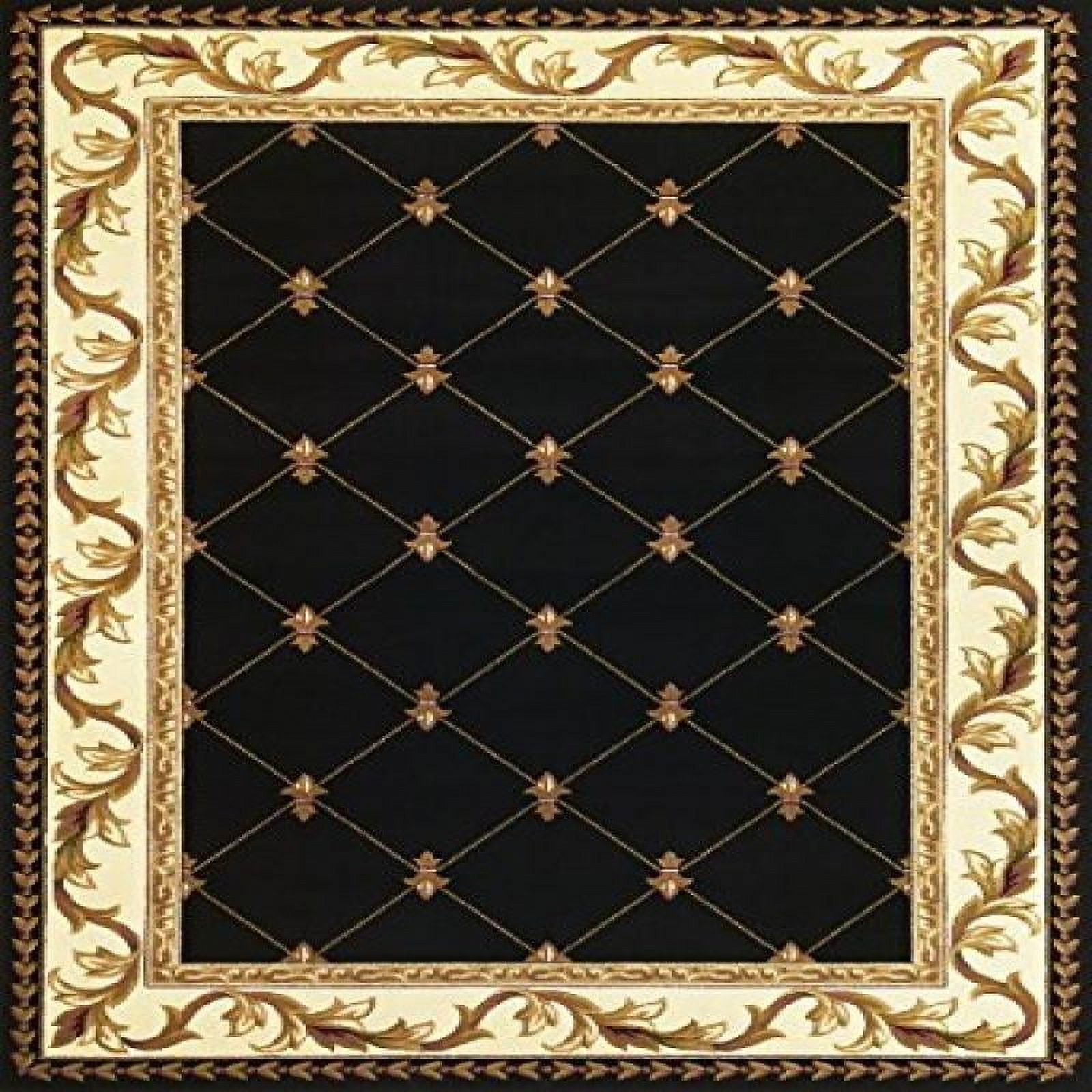 Extra Large Black Hand-Knotted Synthetic Rectangular Rug