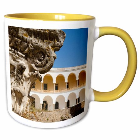 3drose, Corinthian Capital, Carthage National Museum, Tunisia, North Africa, 15oz Two-tone Yellow Mug