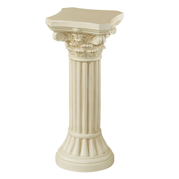 Corinthian Column Indoor Outdoor Display Pedestal - Statement Decor - Columns Made of Resin - Stand Pedestals - Decorative Roman Statue for Outdoors, Garden - 24 Inches High Small