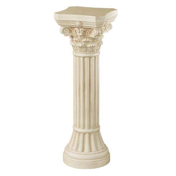 Corinthian Column Indoor Outdoor Display Pedestal - Statement Decor - Columns Made of Resin - Stand Pedestals - Decorative Roman Statue for Outdoors, Garden - 31 Inches High Large