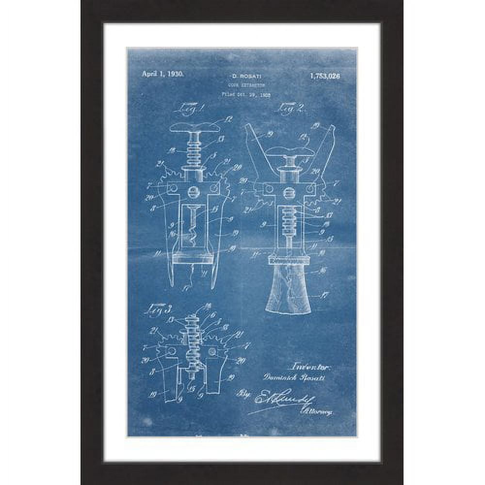 "Cork 1928 Blueprint" Framed Painting Art Print