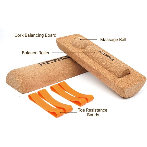 Cork Balance Board - Multi-Functional Training Tool for Balance Stability & Foot Strength