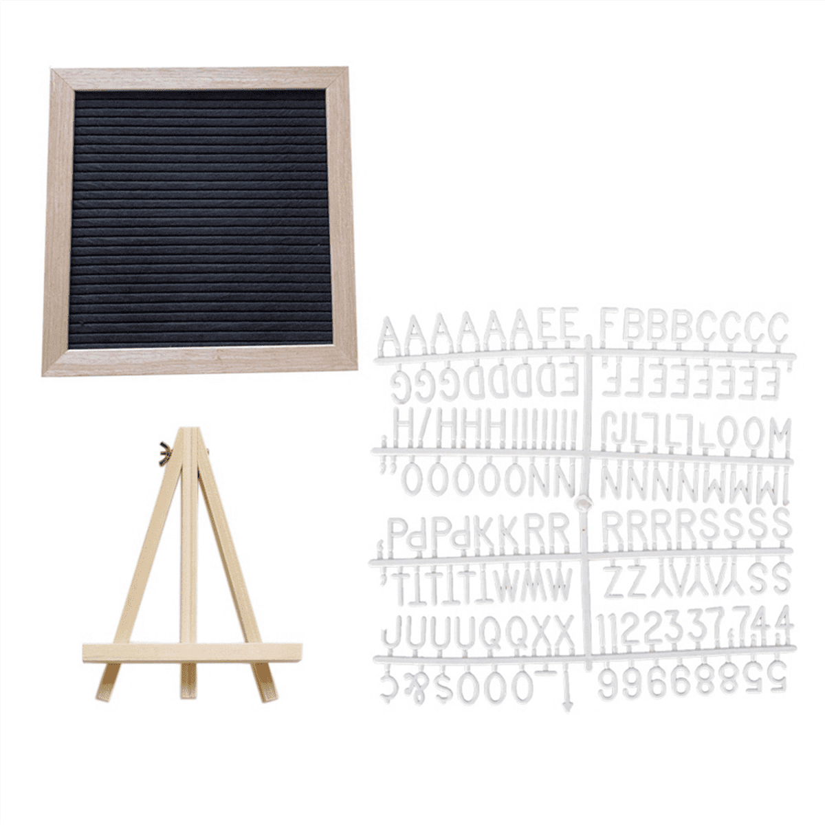 Cork Board 10x10 Inch Wall Decor Felt Letterboard Oak Wood Message