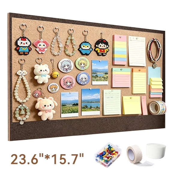 Olakula Felt Bulletin Board 23.6" x 15.7" Wall Mounted Pin Board Vision Board with Push Pins, Tape and Magic Tape.