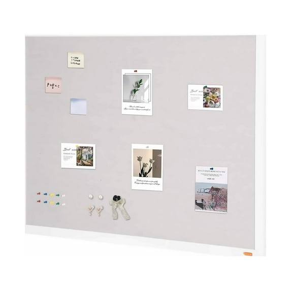 Cork Board 48x36, White Linen Bulletin Board for Home Office