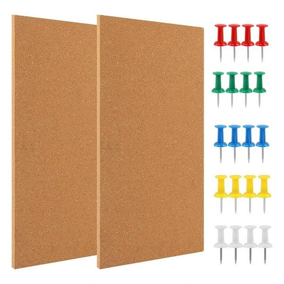 Cork Board Bulletin Board, Small Rectangular Pin Board for Wall, Self-Adhesive Cork Board for Office, School and Home