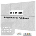 thumbnail image 1 of Cork Board Felt Board Tiles for Walls with 60 Push Pins, 11.8"x11.8" Pack of 6 Pin Board Notice Boards for Home Office Kitchen, Bulletin Board Wall Tiles for Photos Memos, Light Grey, 1 of 9
