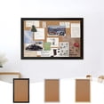 thumbnail image 1 of Cork Board Photo Display | Hanging Message Board Wall Decor | Wood Frame Black White Brown | 16x12in | -Proof Thumbtack | Office Home Dorm | Easy Install | DIY Customizable, 1 of 6