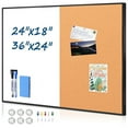 thumbnail image 1 of Cork Board White Board Combo, 24"x18" Small Bulletin Board for Wall, Magnetic Dry Erase Corkboard, Vision Whiteboard for Office,Home,School, Black Frame, 1 of 9
