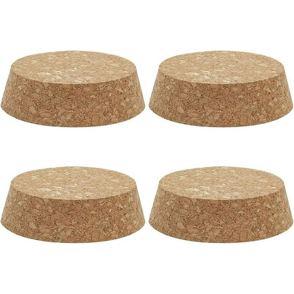 Cork Bottle Stoppers (4 Pack) Tapered Wine Corks for Decorative Bottles Jars Crafts 3.5x3 inch Wheat