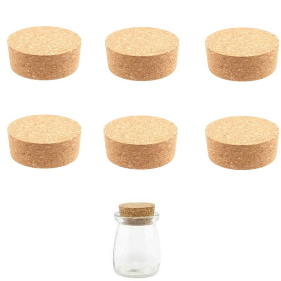 Cork Bottle Stoppers, MODANU 6 Pcs Tapered Burlywood Wooden Wine Bottle Cork Stoppers for Wine Beer Bottle Crafts, 2.5inch in Diameter