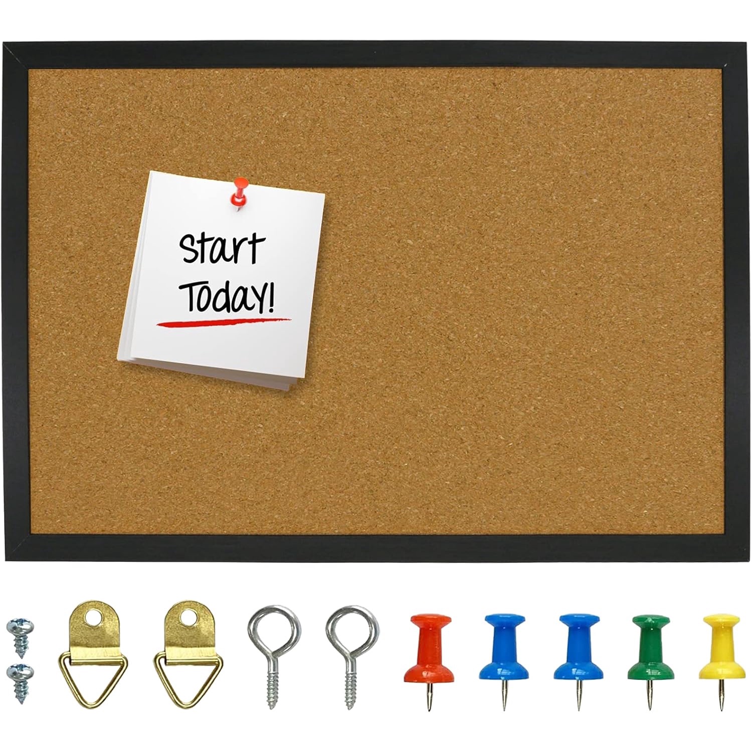 Cork Bulletin Board 17.7"X 13.3", Notice Pin, Ideal for Office & Home Decor, School Message or Vision