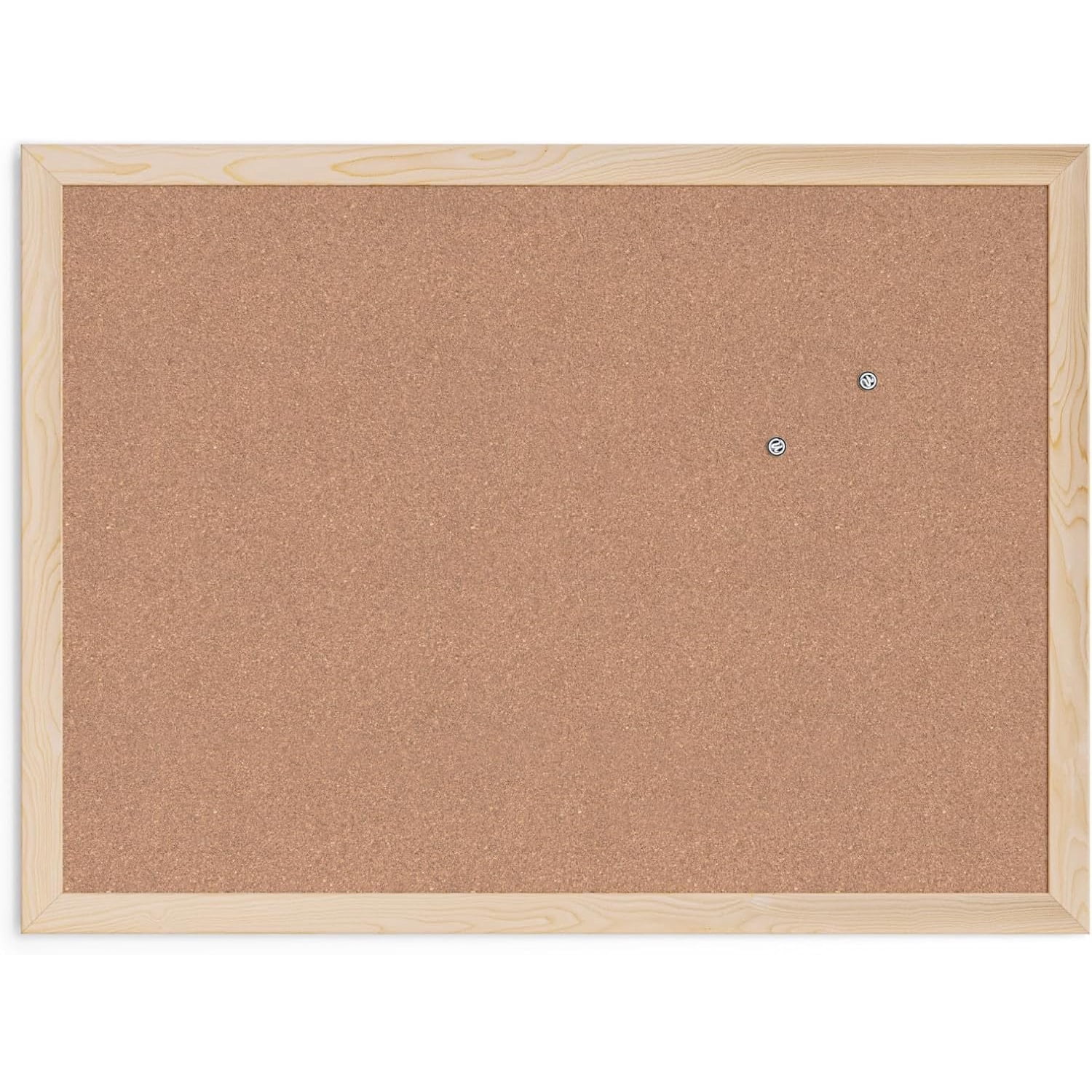 Cork Bulletin Board, 18" x 24" Inches, Light Birch Wood Frame