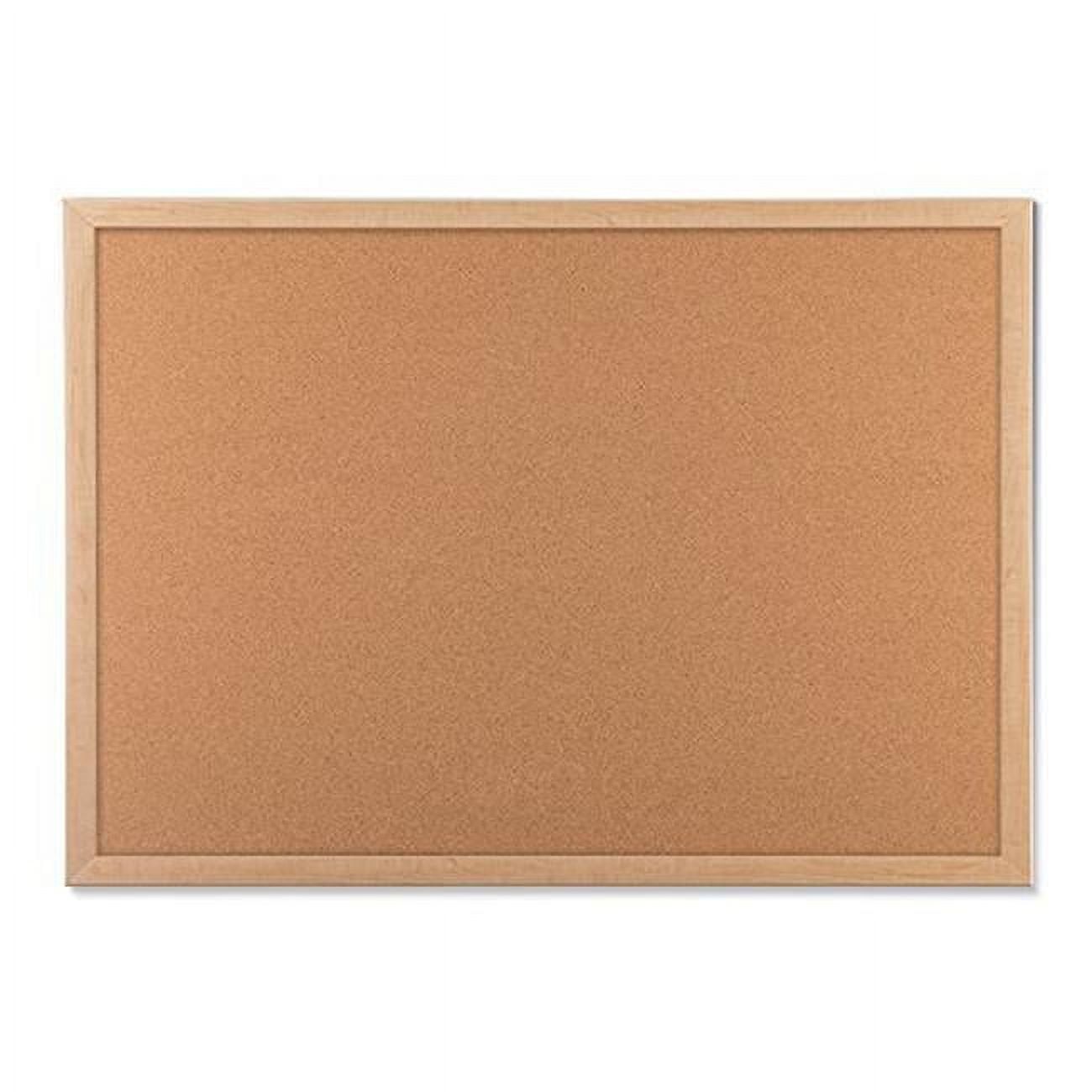 PAPERPERFECT Cork Bulletin Board, 23 x 17 Inches, Light Birch Wood Frame