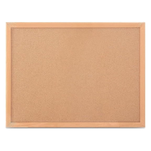 Cork Bulletin Board 2x1.5 ft - Oak Finish Frame - Wall Mounted Notice Board for Home, Office, School - Natural Cork Surface for Display & Organization - Vertical/Horizontal Mounting 1.5' x 2'