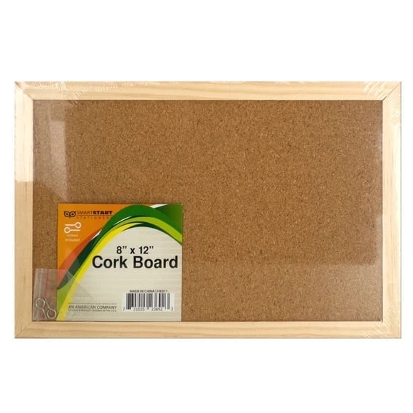 KOLE IMPORTS Cork Bulletin Board 8 12 Classic Wood Frame Elegant Display Board