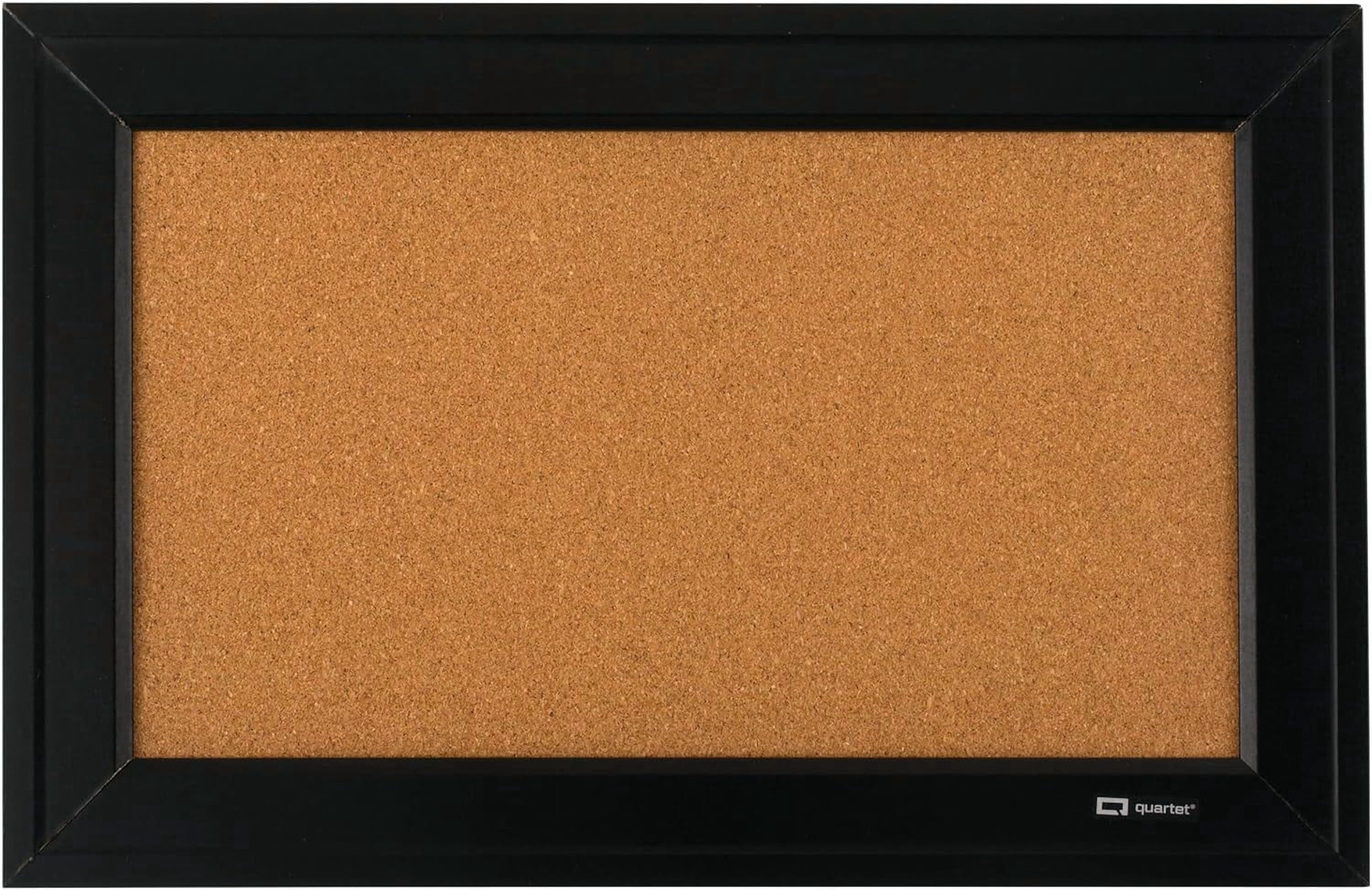 Cork Bulletin Board, Framed Corkboard, 11” x 17”, Black Frame, Message Board (79279)