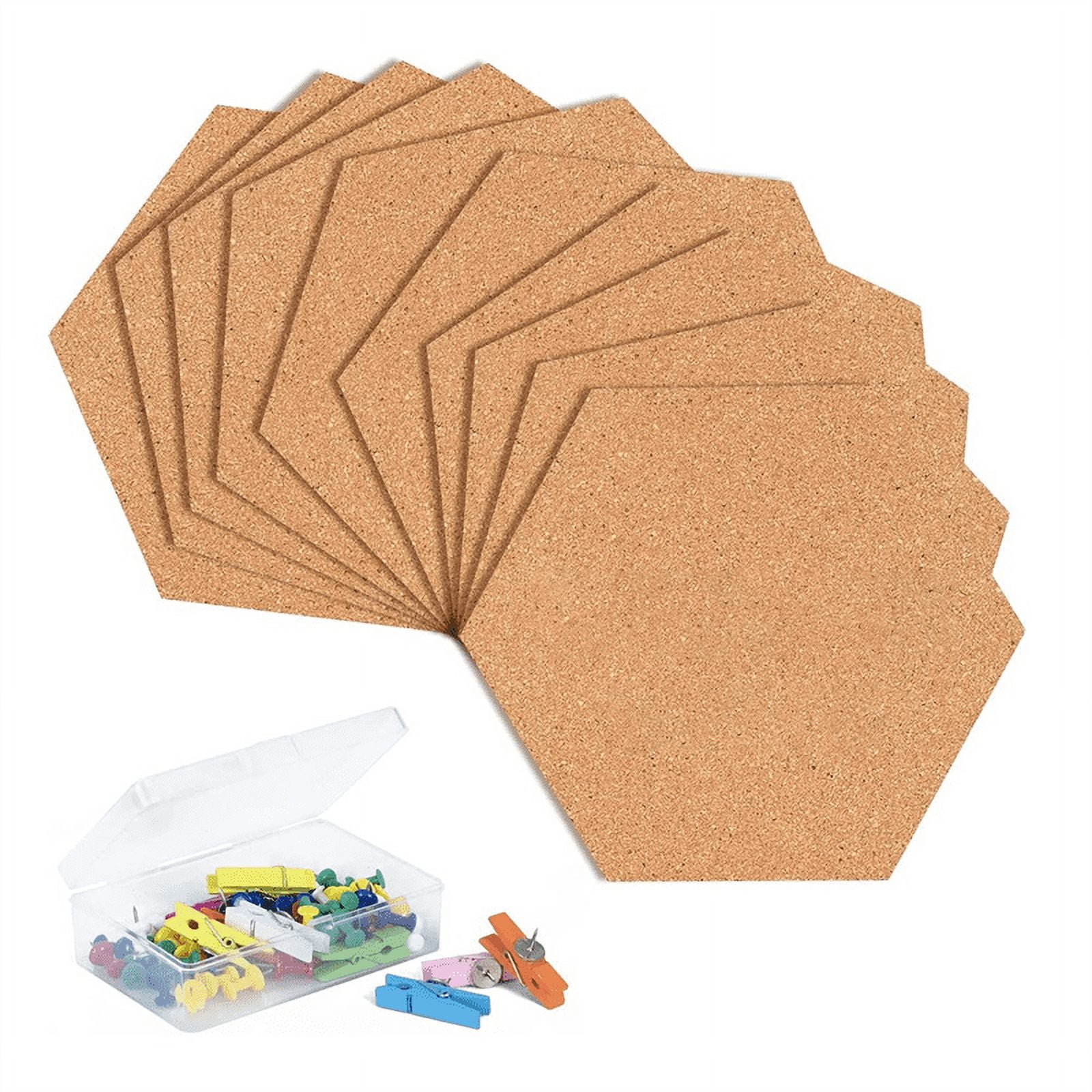 Cork Bulletin Board Hexagon1/2Inch Thick SelfAdhesive Cork Board