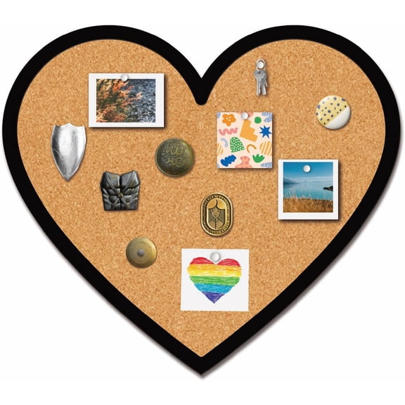 Cork Bulletin Board Saddle Brown Heart 240x270mm