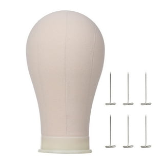 Freelung Cork Canvas Wig Head Stand 22 inch Mannequin Head with Table Stand for Making Wigs, Beige