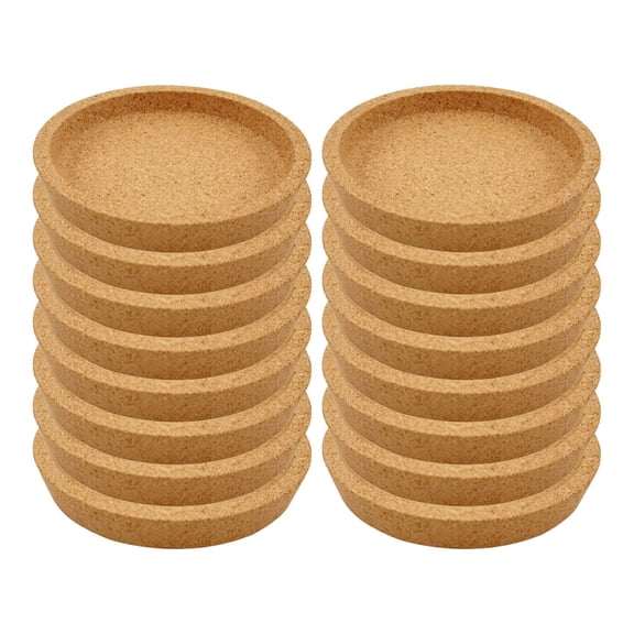 Cork Coasters for Drinks Absorbent Lip Coasters with Leak-Proof Etra Thick Reusable Coaster Tabletop Protection Coaster for Cups Mugs Glasses Round 4 Inch