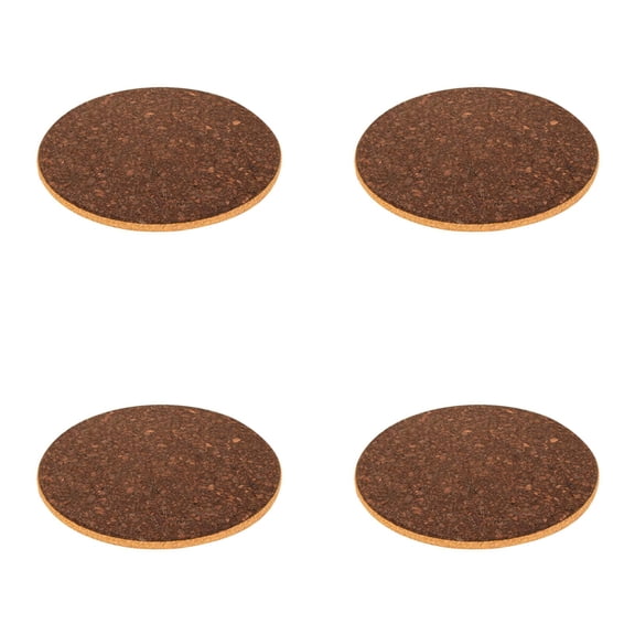 Cork Coasters Set of 4, Thin Heat Resistant Drink Coasters for Table, Multifunctional Cork Board Coaster for Kitchen Cups and Pots, Brown Rustic Coaster for Home Bar and Coffee Table
