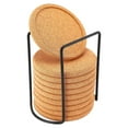 thumbnail image 1 of Cork Coasters with Lip for Drinks Absorbent Thick Rustic Saucer with Holder Heat & Water Resistant, 1 of 4